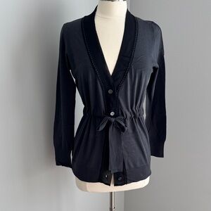 J Crew Elegant Charcoal Black Button Placket Women's Sweater